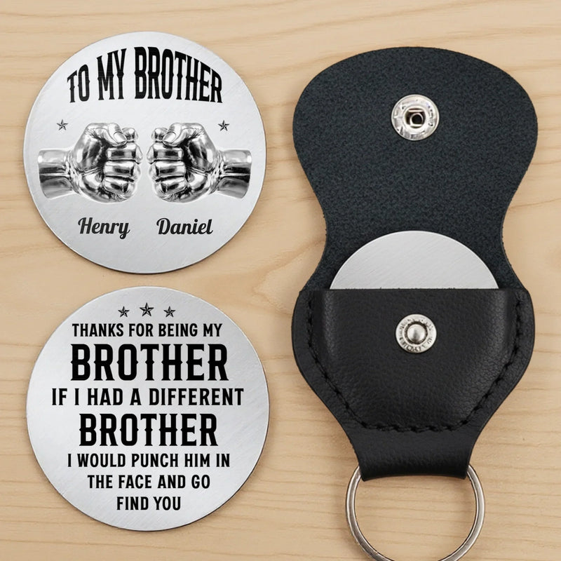 Custom Pocket Hug - Personalized Birthday Gifts For Brother - Side By Side Since Childhood